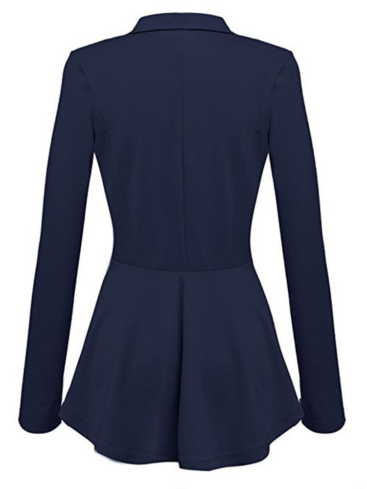 Blazer Feminino Liso De Peito Duplo De Manga Longa