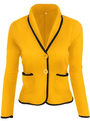 Blazer Feminino De Peito Único Manga Comprida Padrão Outono Casual