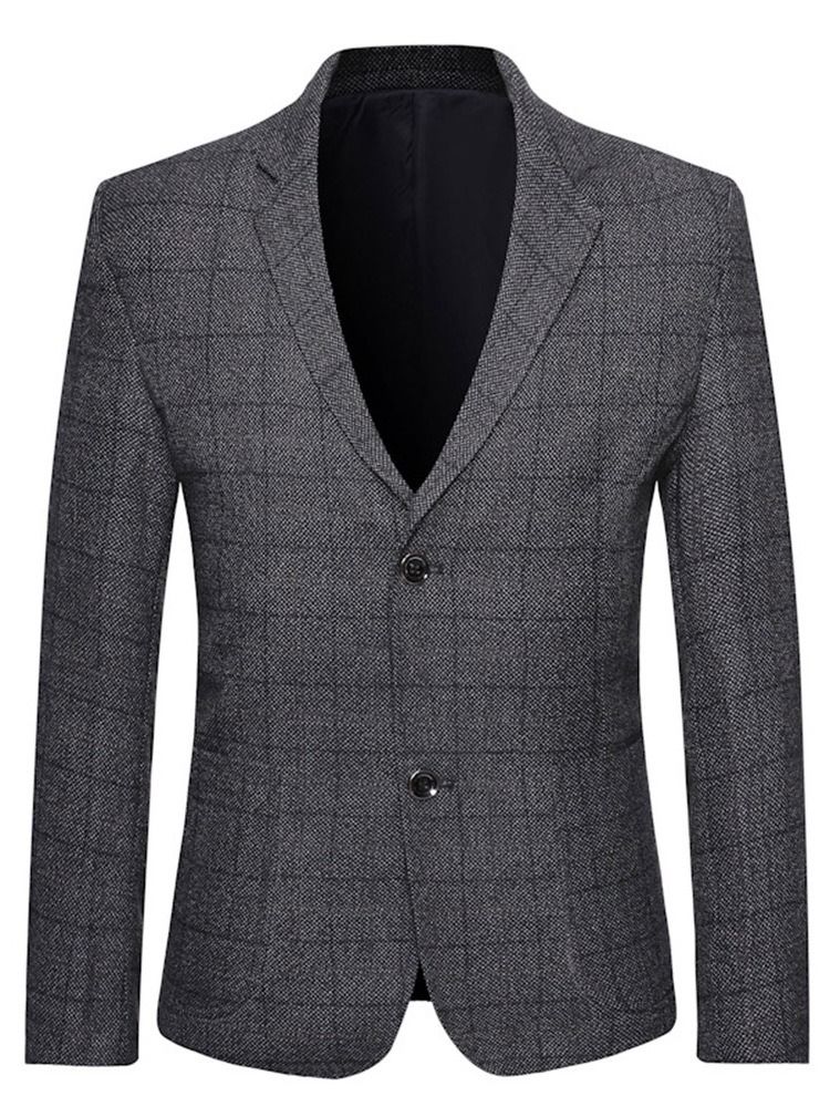 Blazer De Lapela Masculino Magro Com Recorte Único