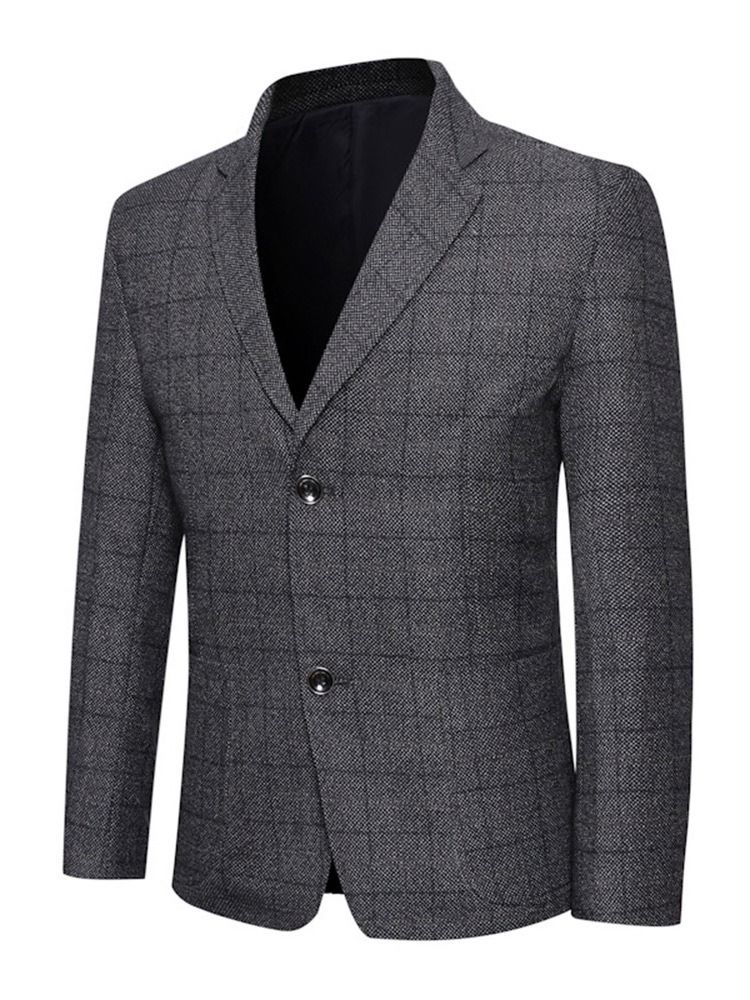 Blazer De Lapela Masculino Magro Com Recorte Único