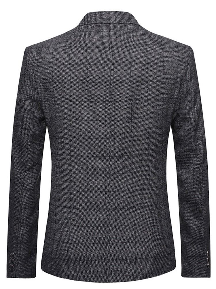 Blazer De Lapela Masculino Magro Com Recorte Único