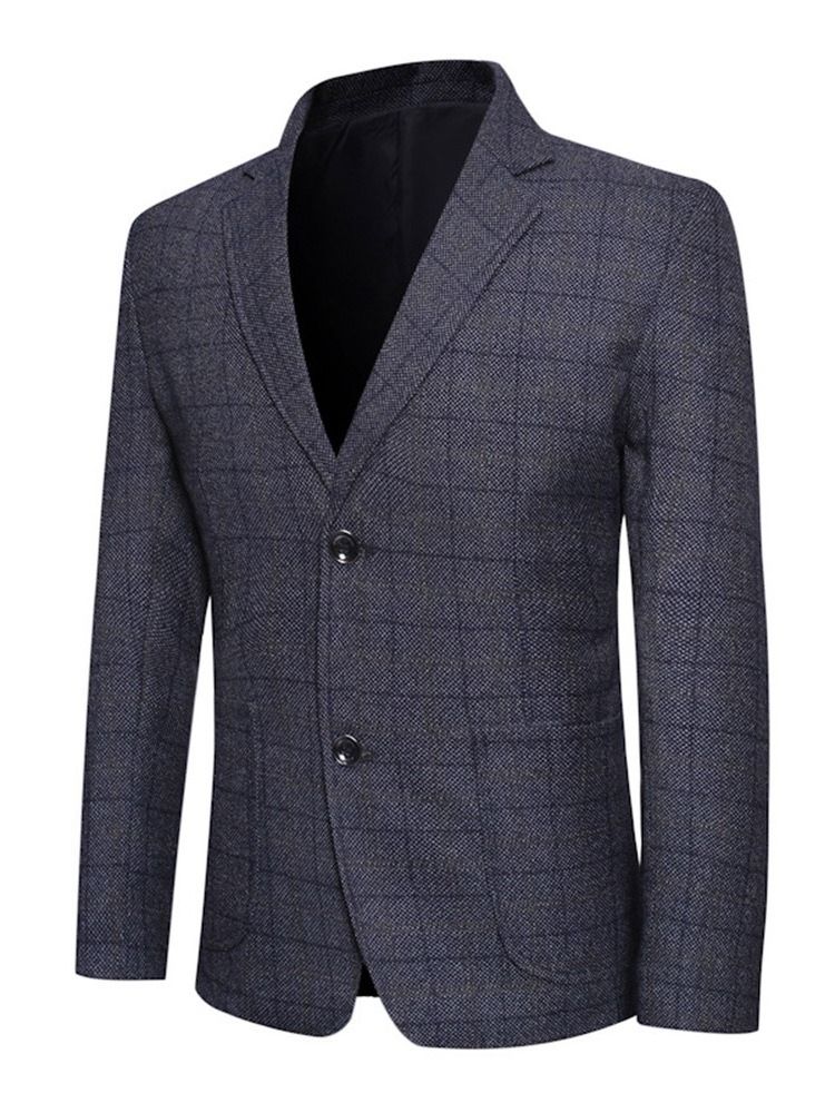Blazer De Lapela Masculino Magro Com Recorte Único