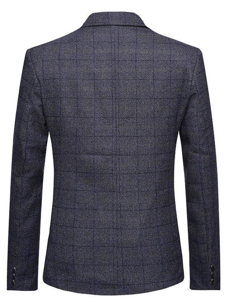 Blazer De Lapela Masculino Magro Com Recorte Único