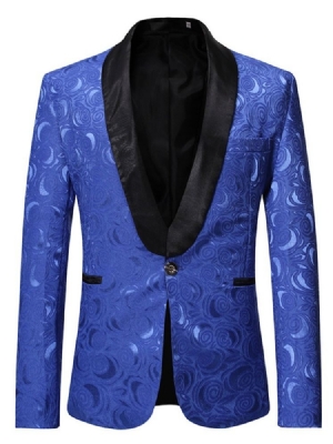 Blazer De Lazer Casual Masculino Com Estampa Reta