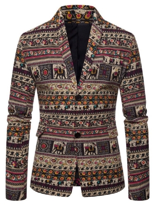 Blazer De Lazer Masculino Casual Com Lapela Entalhada