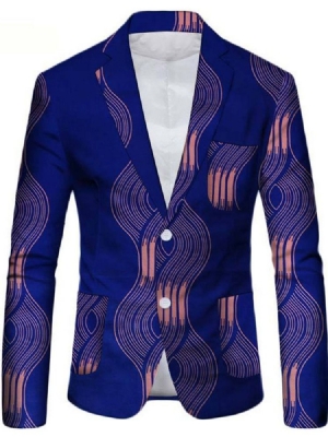 Blazer De Lazer Masculino Casual Com Lapela Entalhada Única