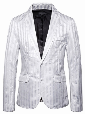 Blazer De Lazer Masculino Com Botão De Listra De Peito Único