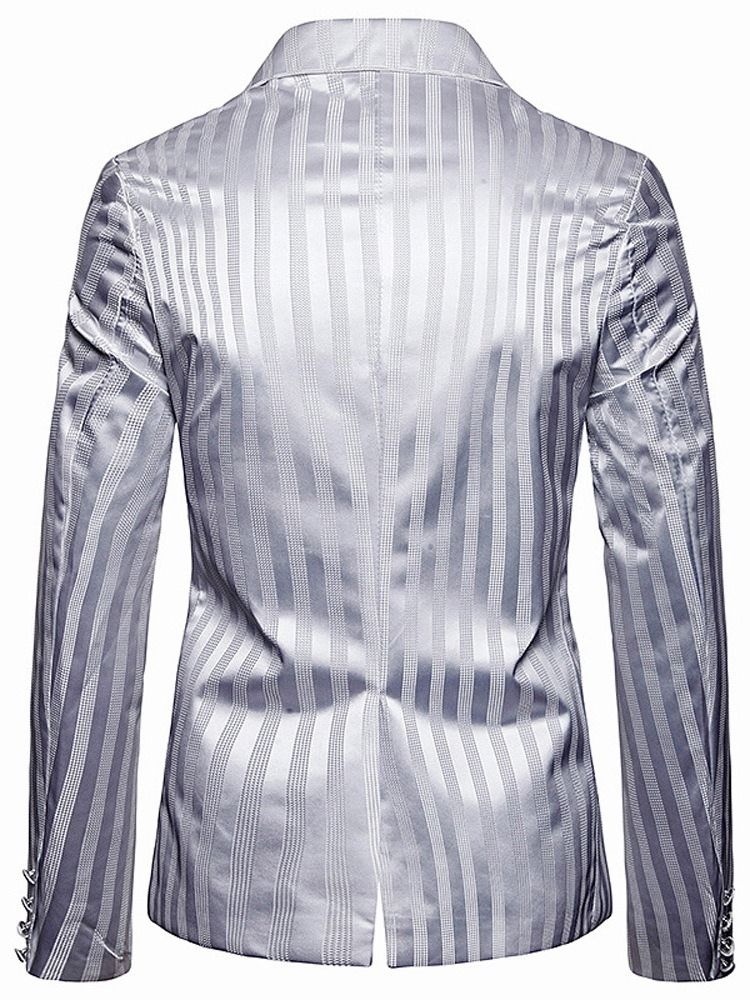 Blazer De Lazer Masculino Com Botão De Listra De Peito Único