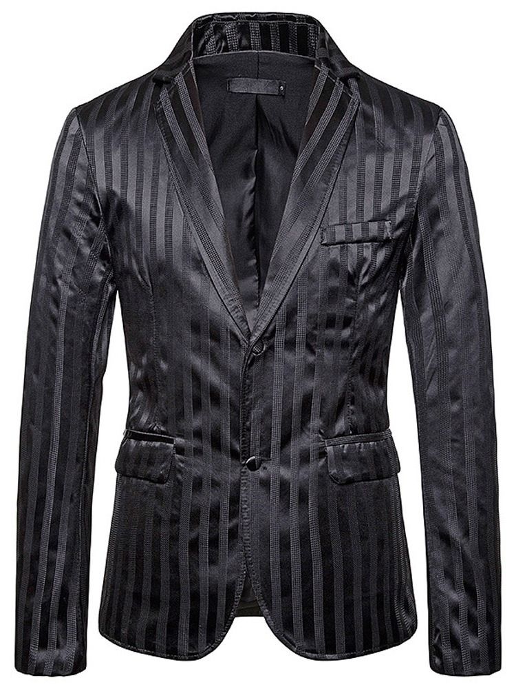 Blazer De Lazer Masculino Com Botão De Listra De Peito Único