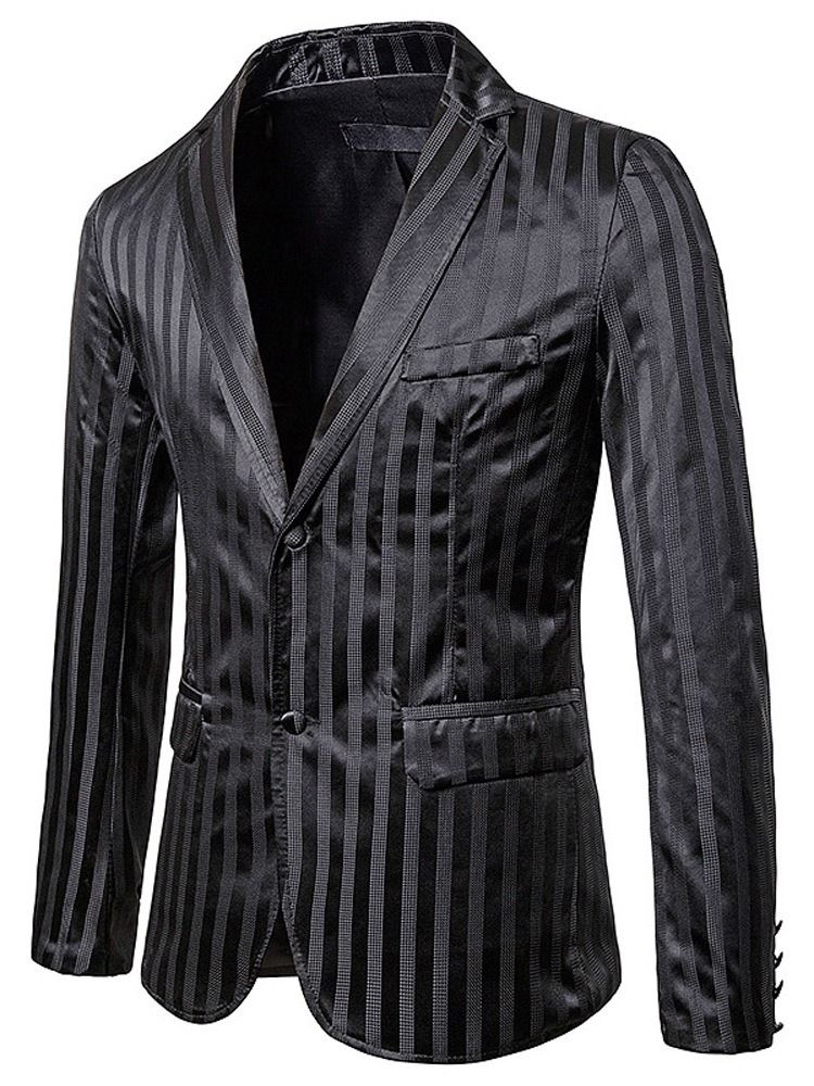 Blazer De Lazer Masculino Com Botão De Listra De Peito Único