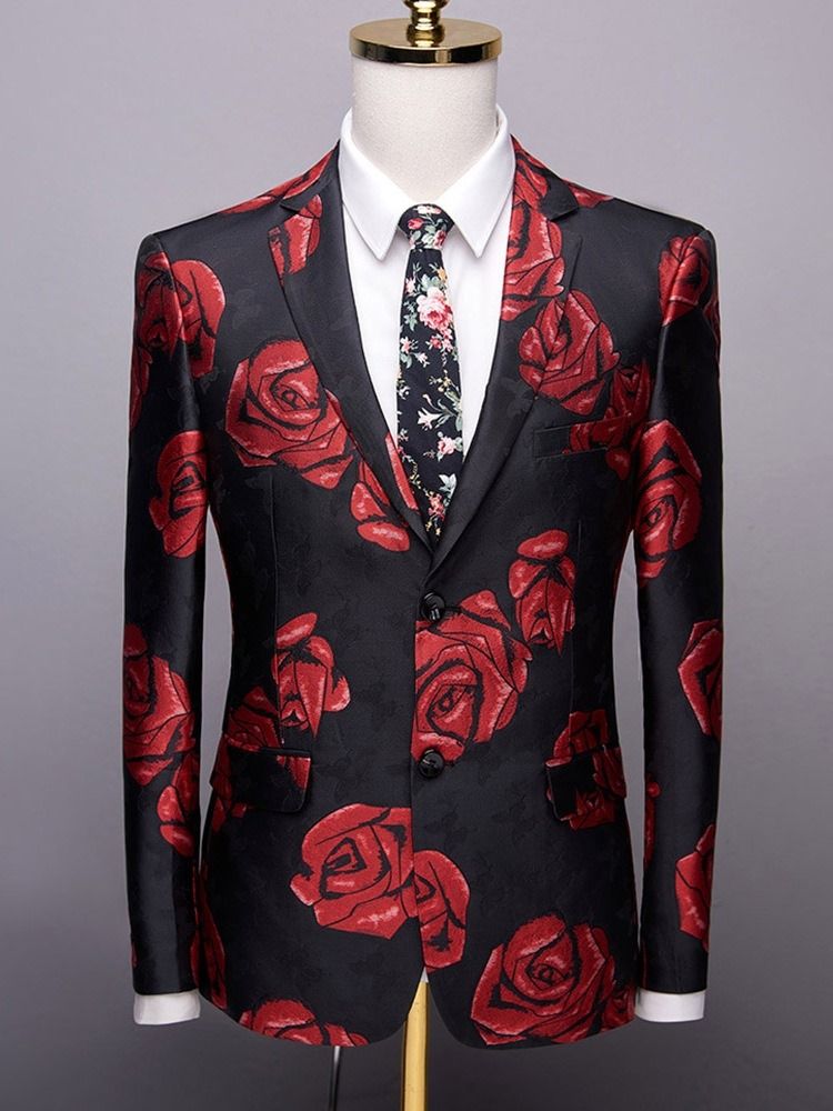 Blazer De Lazer Masculino Com Estampa Floral Slim