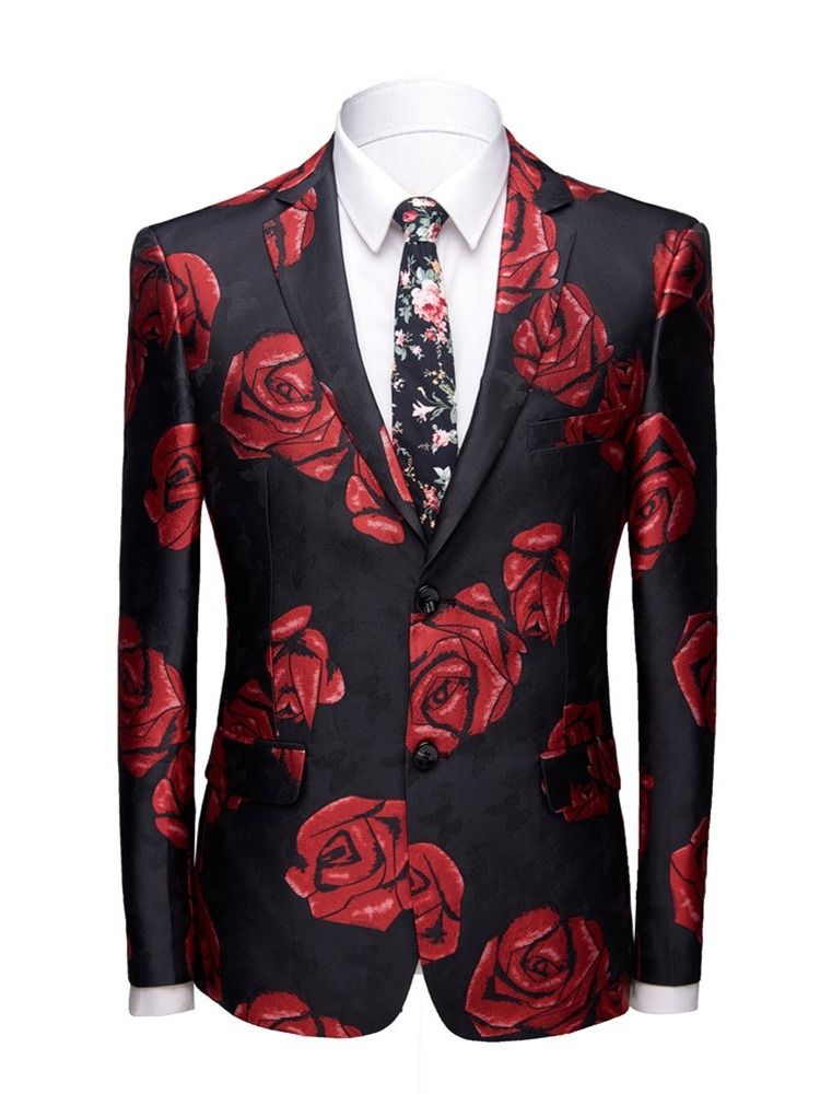 Blazer De Lazer Masculino Com Estampa Floral Slim