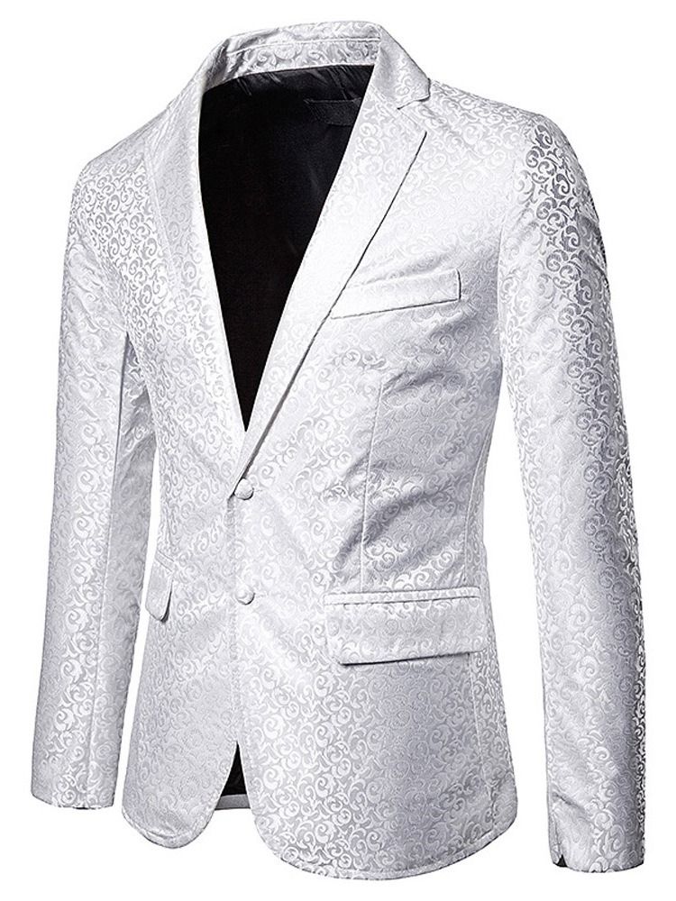 Blazer De Lazer Masculino Com Estampa Solta De Peito Único