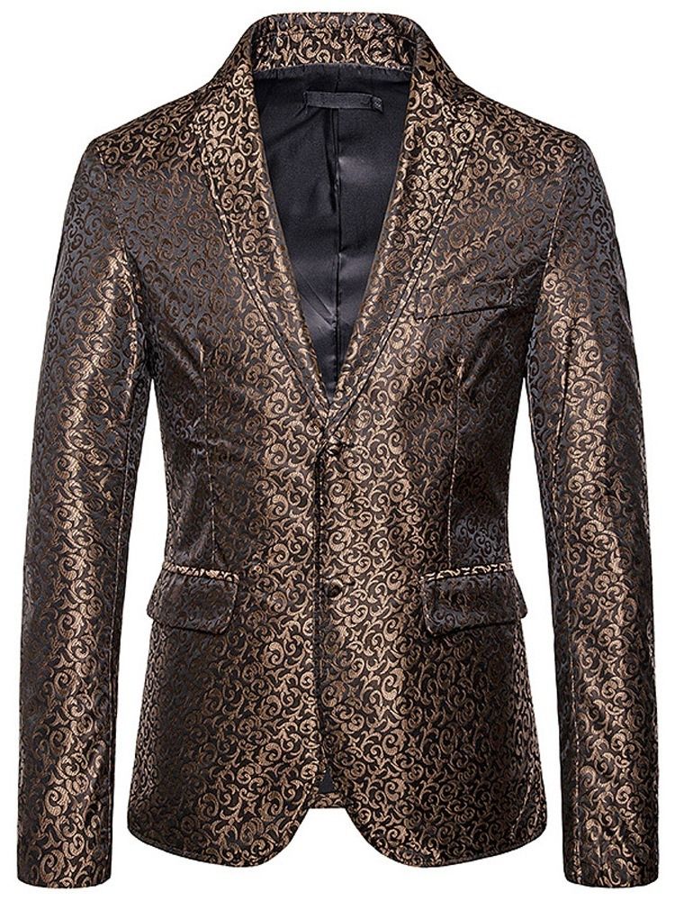 Blazer De Lazer Masculino Com Estampa Solta De Peito Único