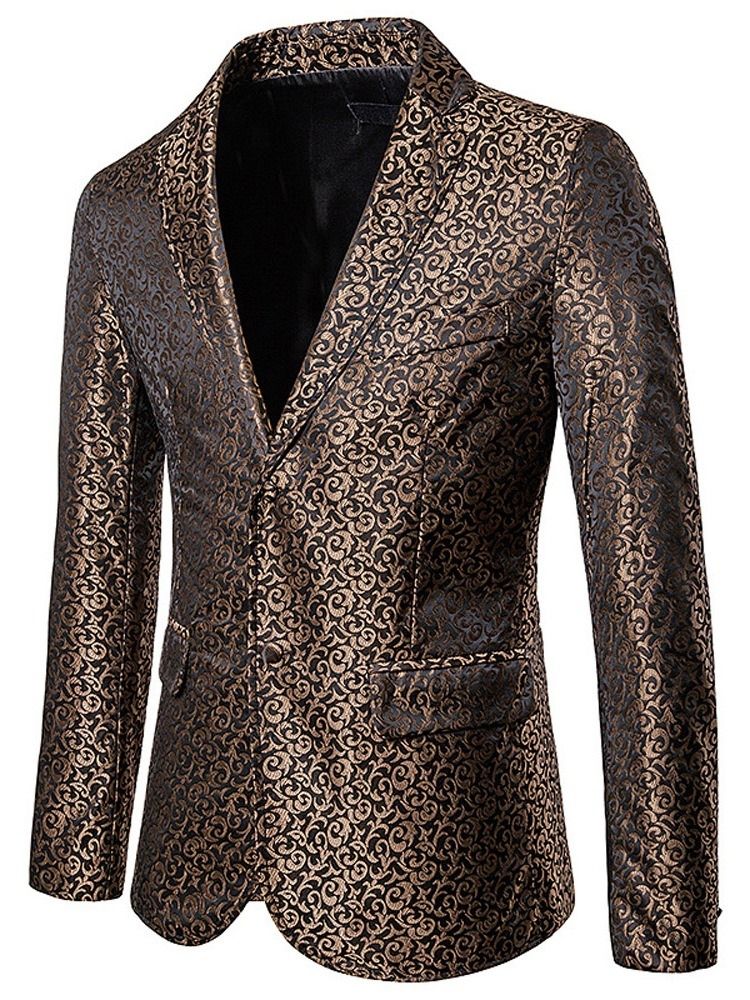 Blazer De Lazer Masculino Com Estampa Solta De Peito Único