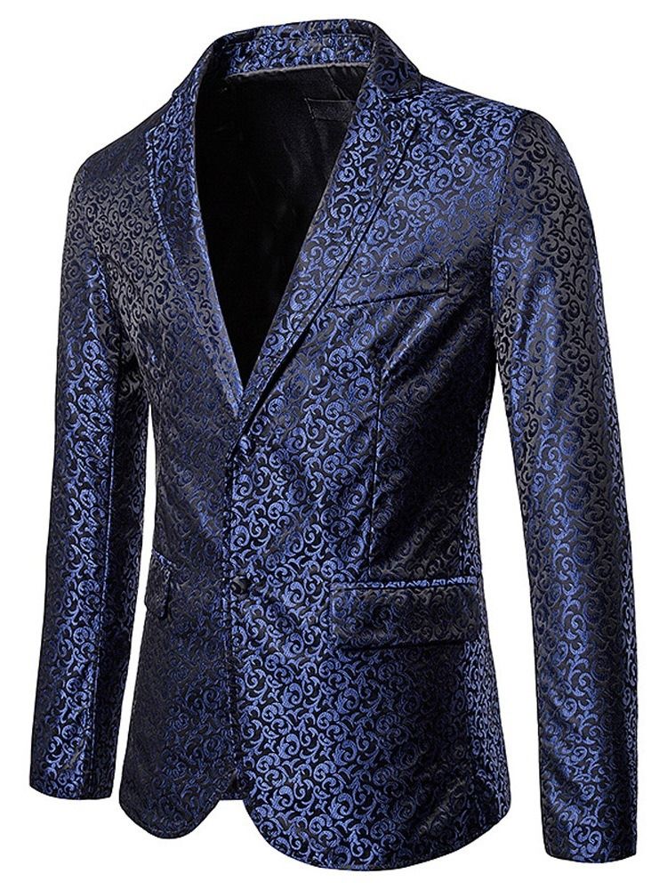 Blazer De Lazer Masculino Com Estampa Solta De Peito Único
