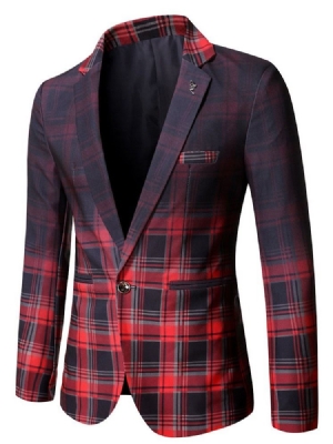 Blazer De Lazer Masculino Com Lapela Entalhada E Gradiente Casual