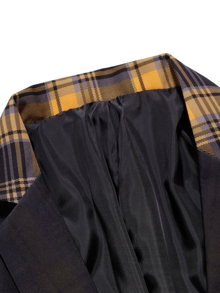 Blazer De Lazer Masculino Com Lapela Entalhada E Gradiente Casual