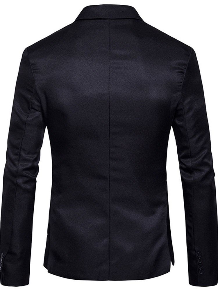 Blazer De Lazer Masculino Com Lapela Fina De Um Botão