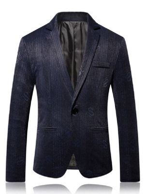 Blazer De Lazer Masculino De Lapela Estreita Com Um Botão