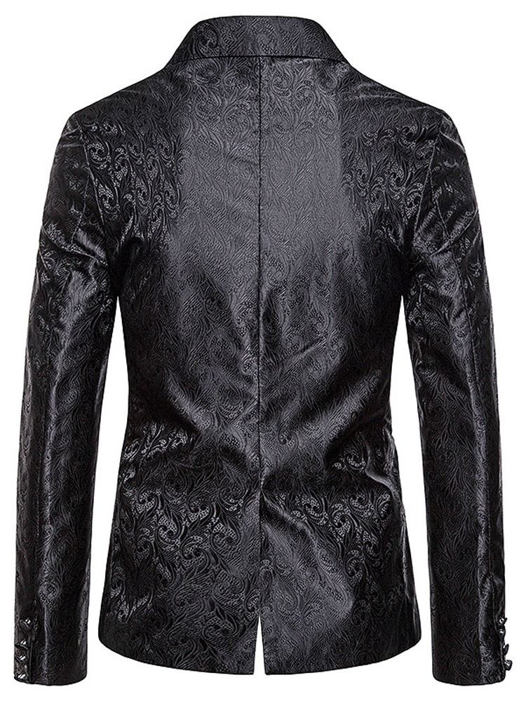 Blazer De Lazer Masculino Slim Casual Com Lapela Entalhada