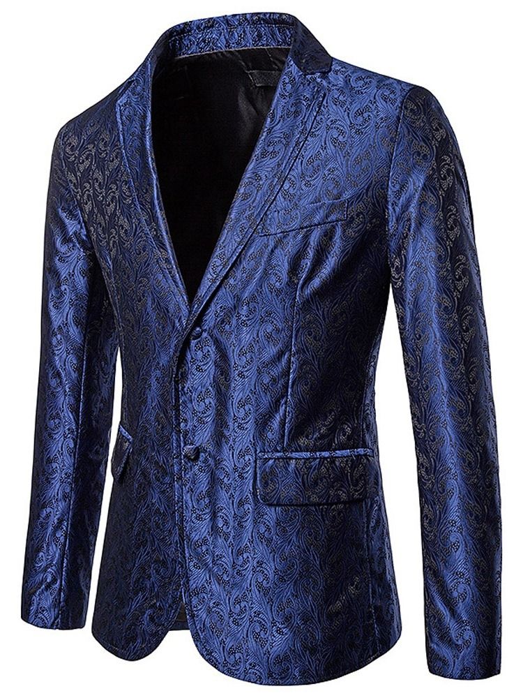 Blazer De Lazer Masculino Slim Casual Com Lapela Entalhada