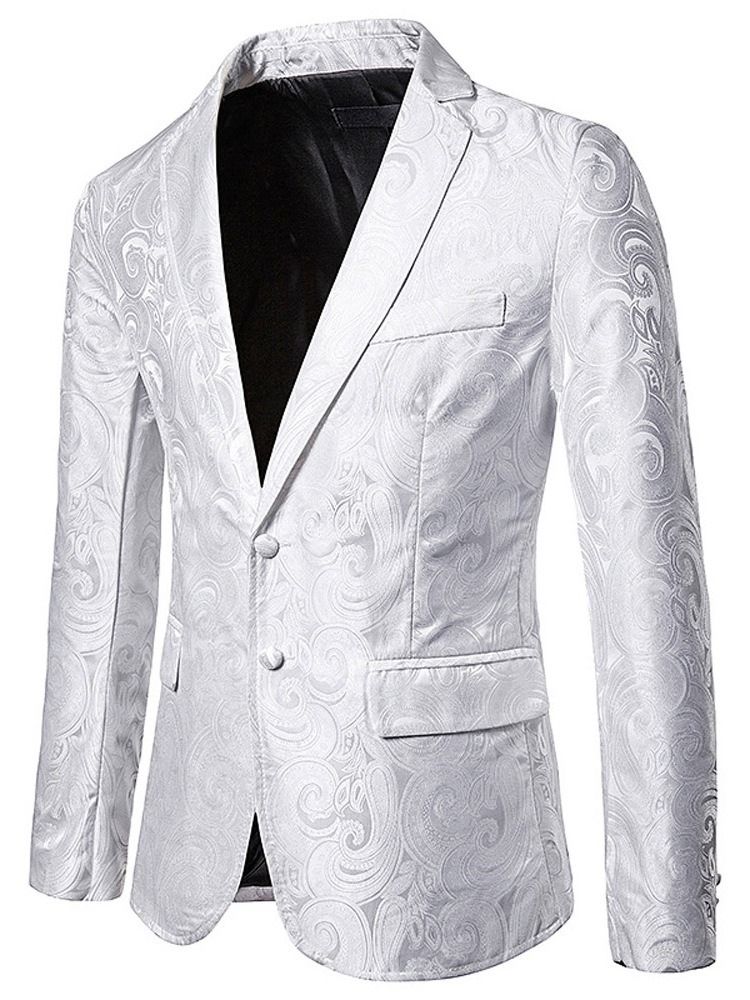 Blazer De Lazer Masculino Slim Entalhado Lapela Patchwork