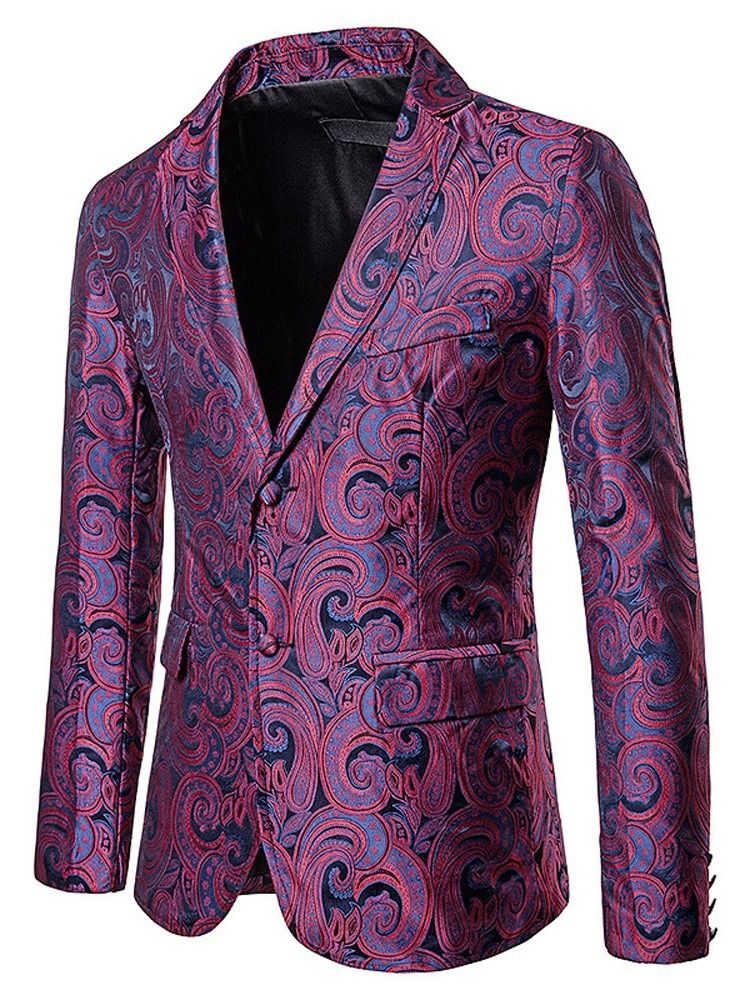 Blazer De Lazer Masculino Slim Entalhado Lapela Patchwork