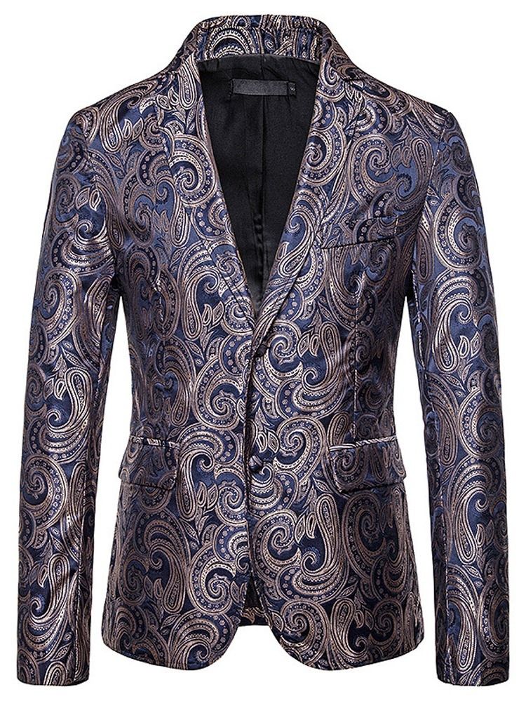 Blazer De Lazer Masculino Slim Entalhado Lapela Patchwork