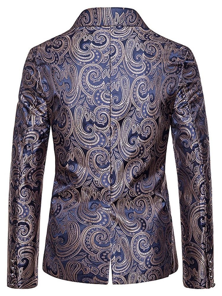 Blazer De Lazer Masculino Slim Entalhado Lapela Patchwork