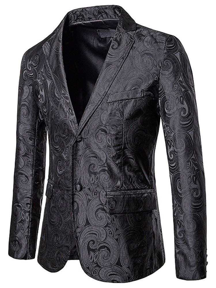 Blazer De Lazer Masculino Slim Entalhado Lapela Patchwork