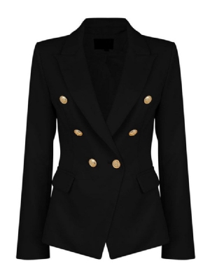 Blazer Liso Feminino Com Botão De Peito Duplo