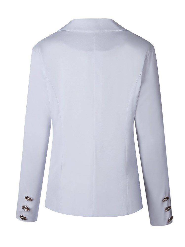 Blazer Liso Feminino Com Botão De Peito Duplo