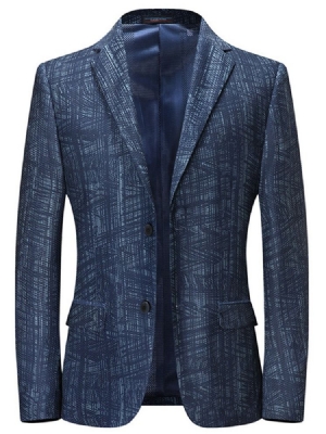 Blazer Masculino Com Botão De Lapela Entalhado Color Block