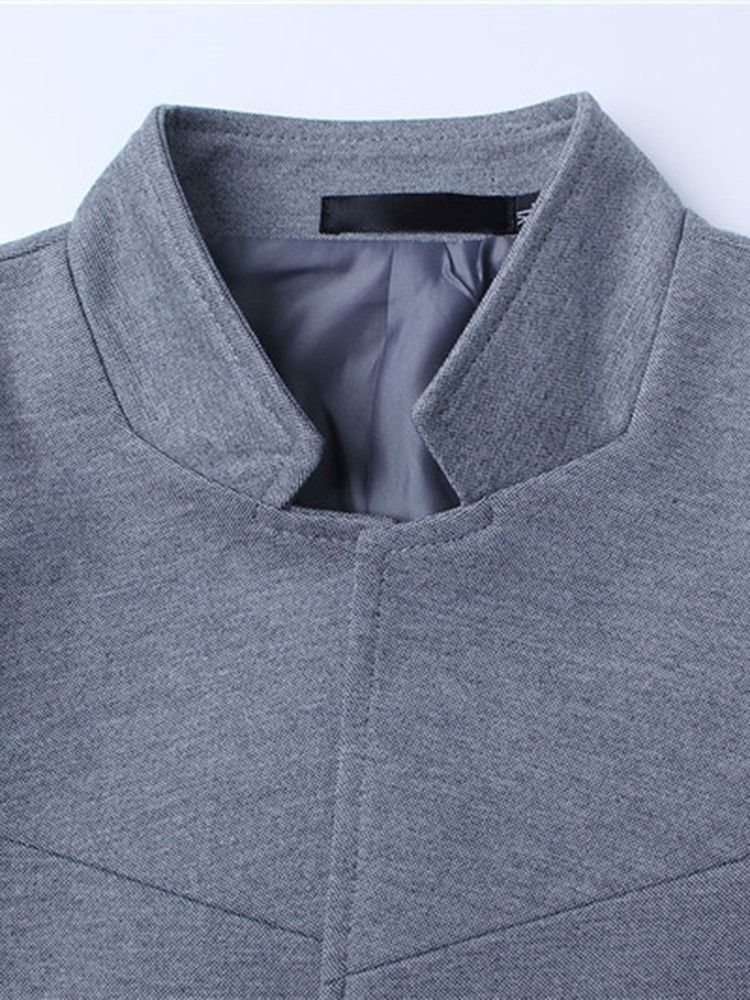 Blazer Masculino Com Colarinho De Cor Sólida
