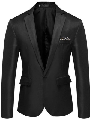 Blazer Masculino Fino De Lapela Com Entalhe Liso