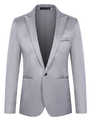 Blazer Masculino De Lapela Entalhada De Um Botão Ol