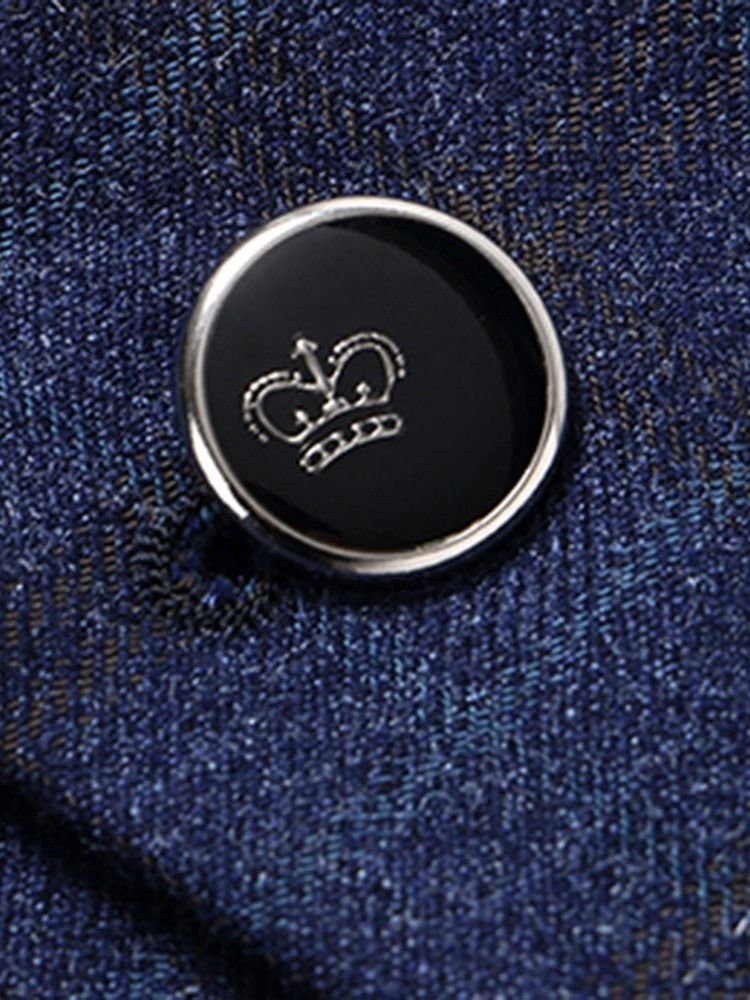 Blazer Masculino De Lapela Entalhada Xadrez De Dois Botões