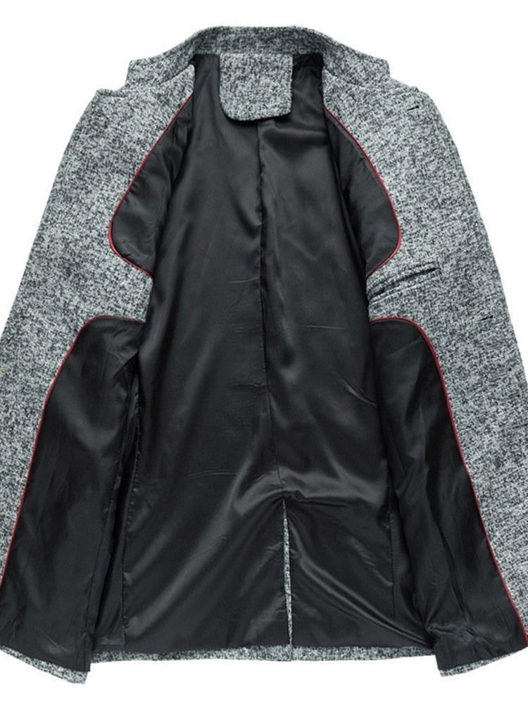 Blazer Masculino De Lazer Com Gola Mandarim E Botão Fino