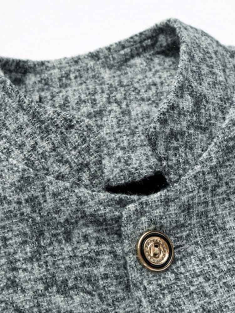 Blazer Masculino De Lazer Com Gola Mandarim E Botão Fino