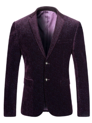 Blazer De Smoking Casual Masculino Com Lapela Entalhada Estampada
