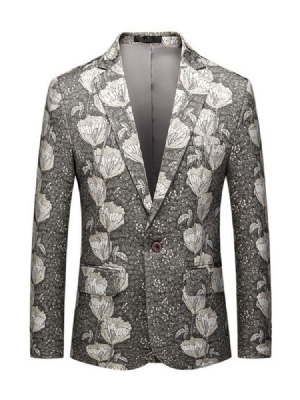 Blazers Color Block Slim One Button Para Lazer Masculino