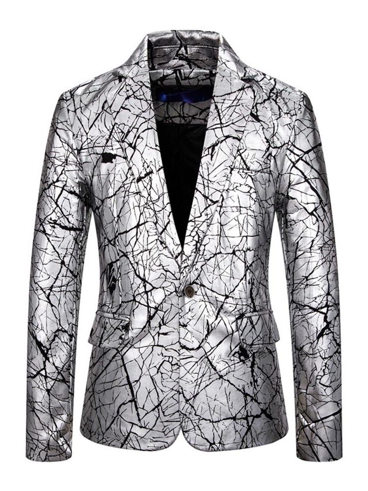 Blazers De Lazer Masculinos Com Lapela Entalhada Em Bloco De Cor