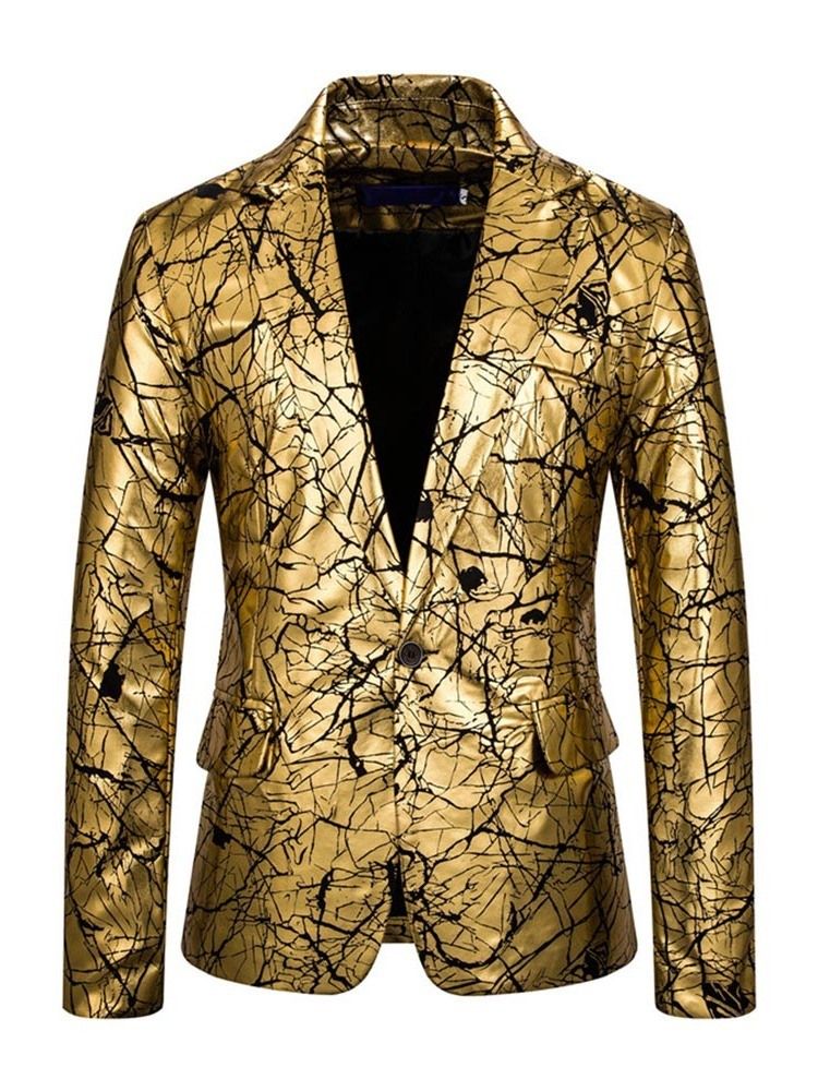 Blazers De Lazer Masculinos Com Lapela Entalhada Em Bloco De Cor