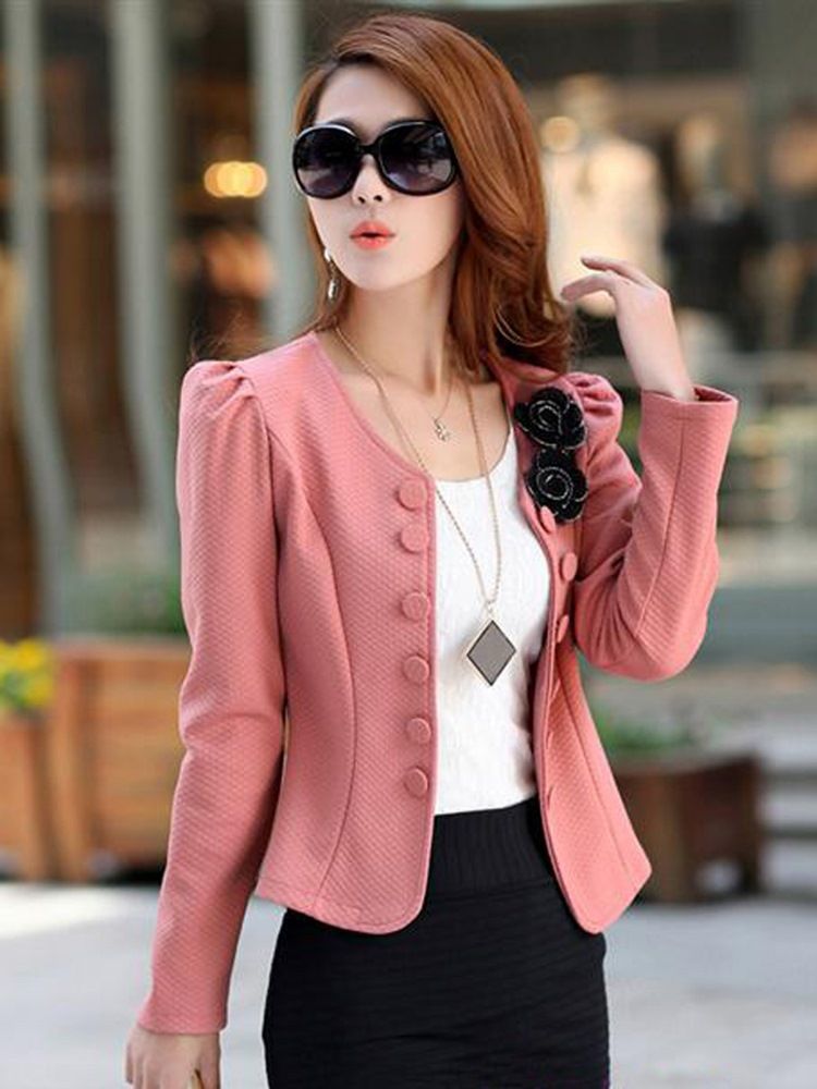 Cardigan Fancy Blazer Feminino Retro Slim Double-breasted