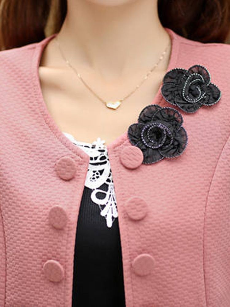 Cardigan Fancy Blazer Feminino Retro Slim Double-breasted