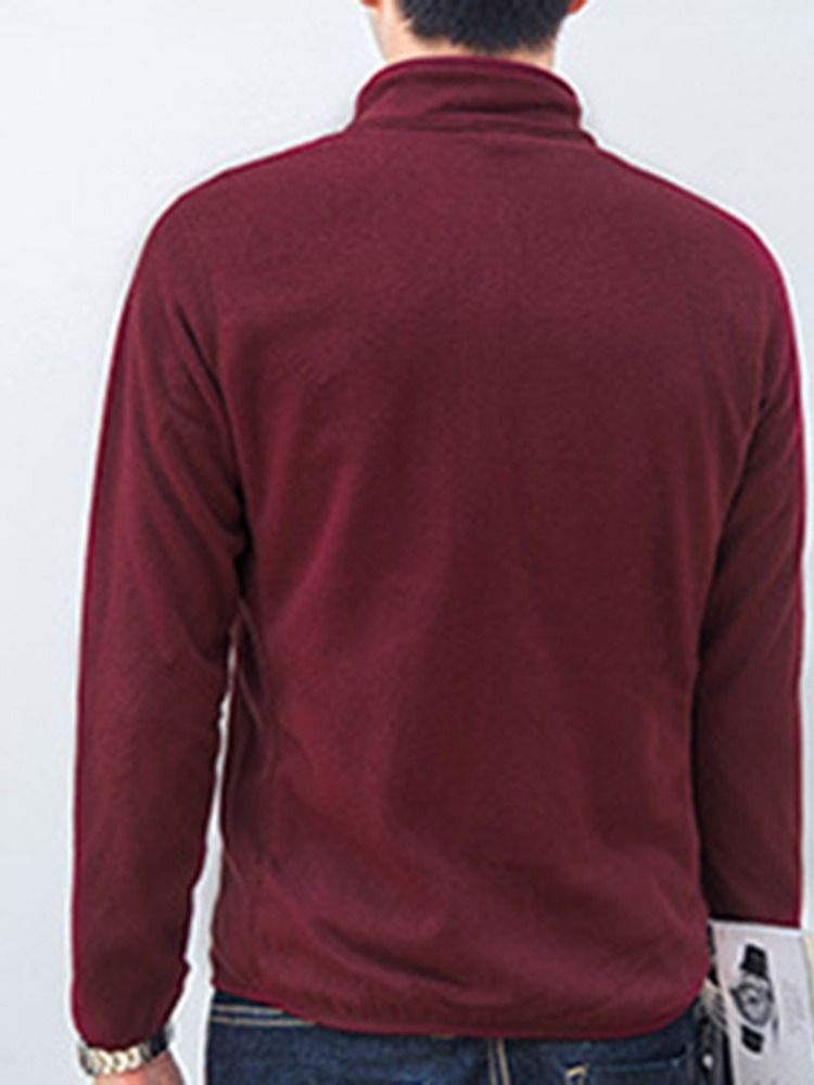 Casaco De Lã Bordado Com Gola De Moletom Com Capuz Masculino