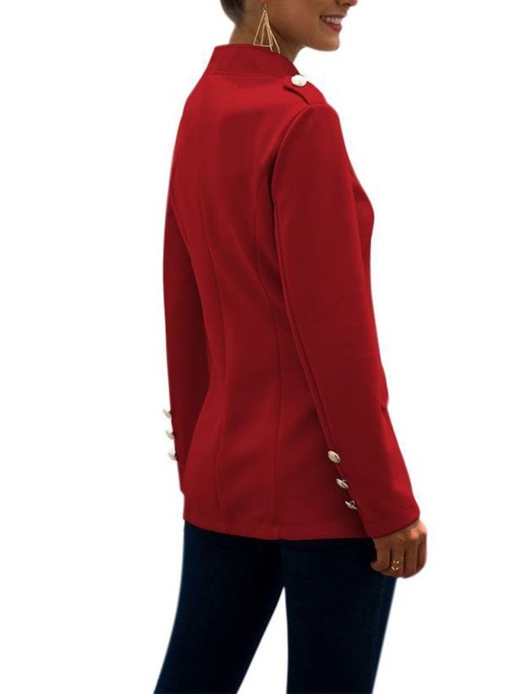Colarinho Simples Manga Longa Outono Regular Casual Blazer Feminino
