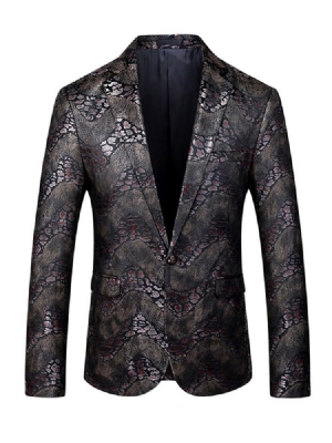 Color Block Button Moda Lazer Terno Masculino