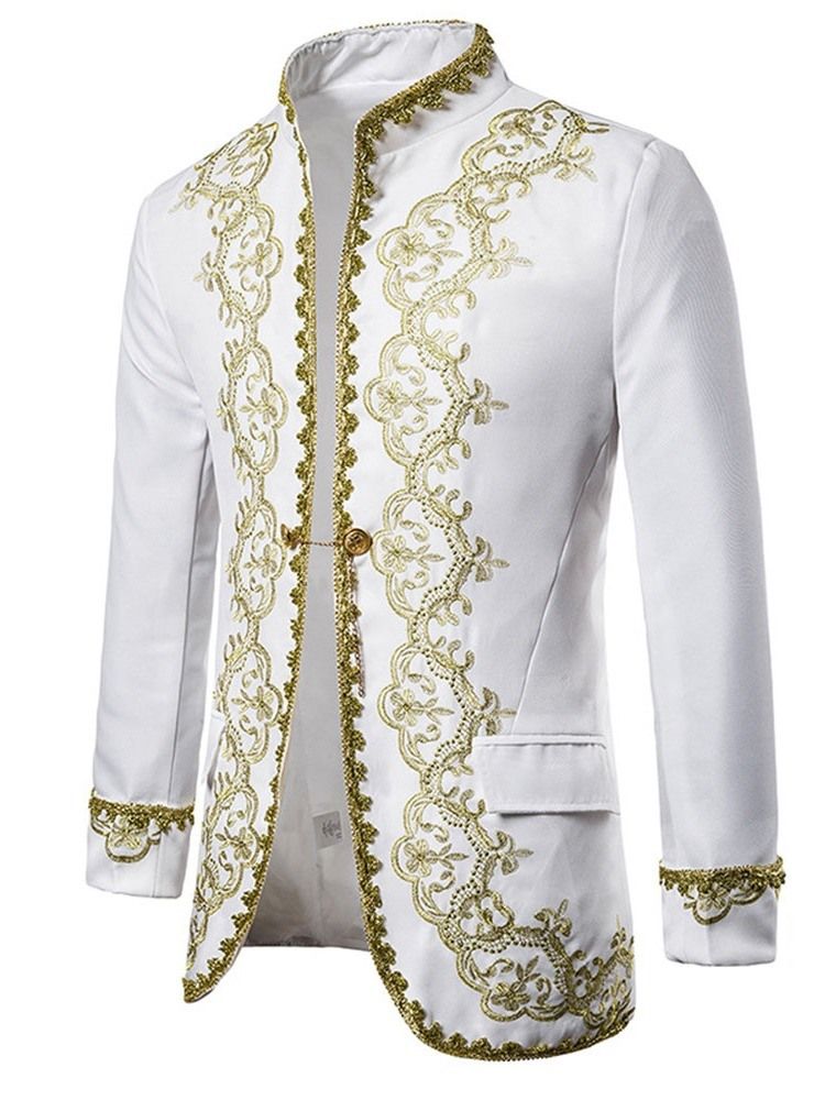Color Block Patchwork Fashion Stage Trajes Masculinos